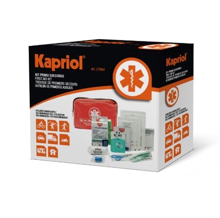 KIT EMERGENZA PRIMO SOCCORSO COMPATTO PORTATILE KAPRIOL
