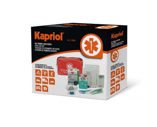 KIT EMERGENZA PRIMO SOCCORSO COMPATTO PORTATILE KAPRIOL