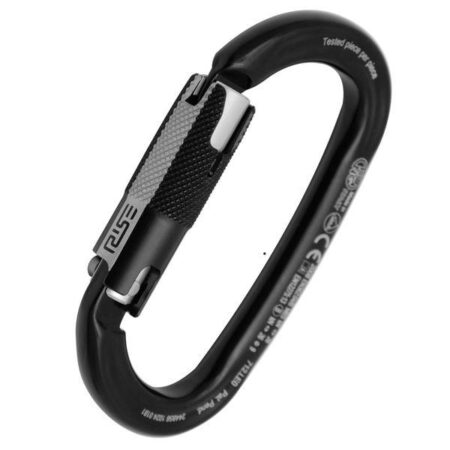KONG OVALONE ALU RISE LOCK™️ - Moschettone due movimenti ghiera Rise Nero + Digital Company Association